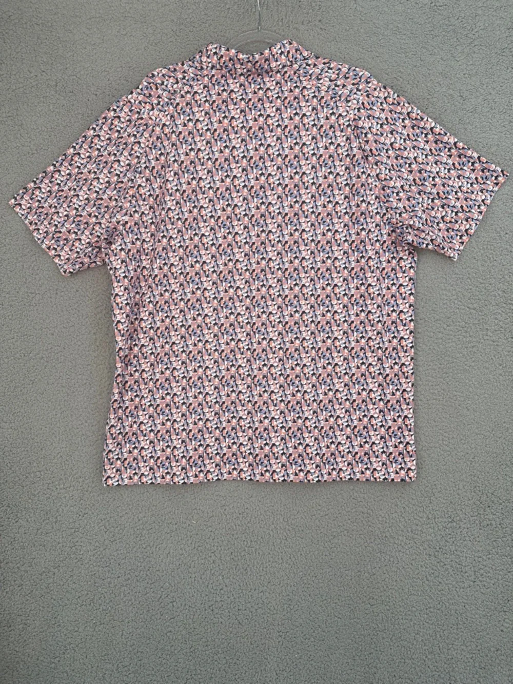 Callaway Opti-Dri Golf shirt Men's XL short sleeve Pink & Navy Geo-Print Polo